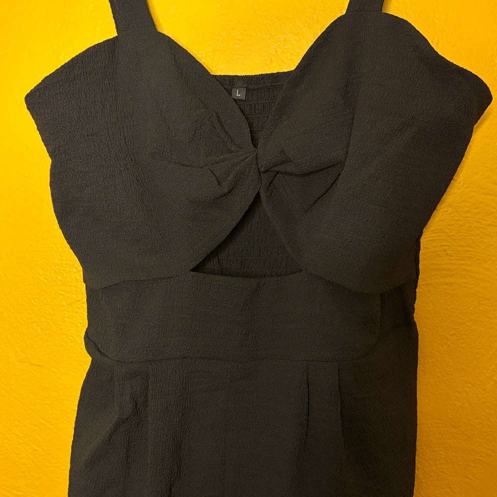 Amazon Black Romper with shorts size L NWT (no physical tags on item)